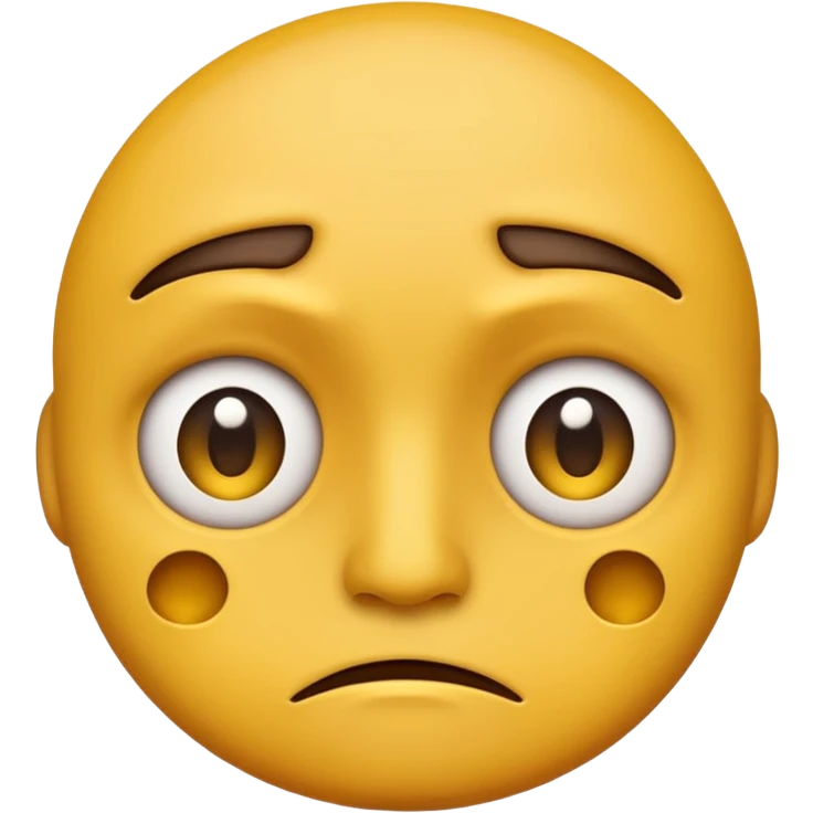Normal yellow face emoji with deep frown and sunken eyes emoji