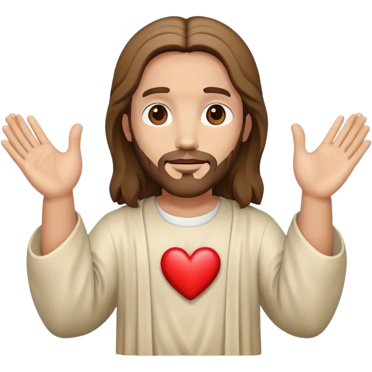 jesus holding up heart hands  emoji