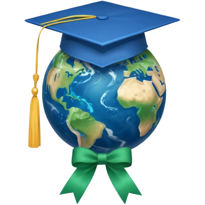 Planet Earth in a graduation cap emoji
