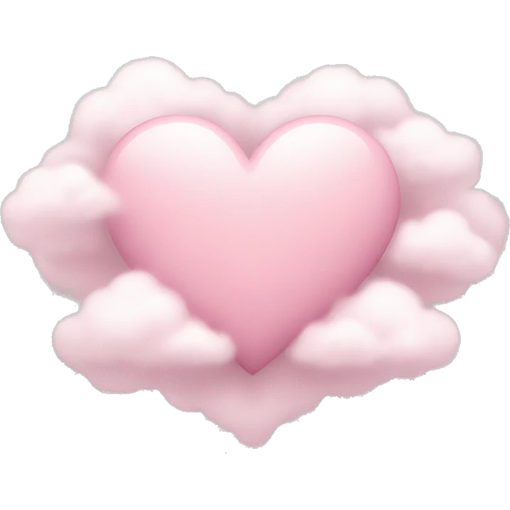 pastel pink heart in cloud  emoji