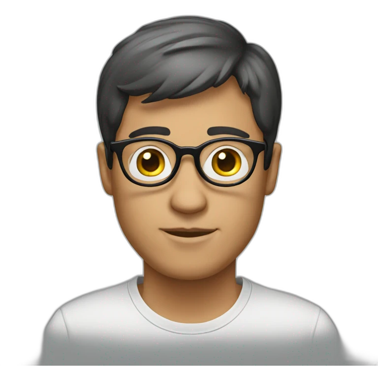 white-male-brunette-black-round-glasses emoji