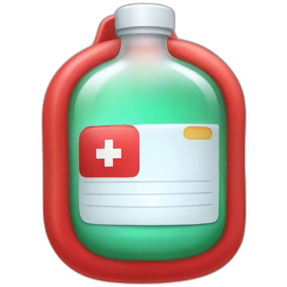 medical soft bag with red liquid emoji