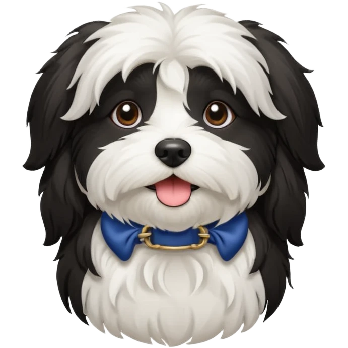 havanese female dog black and white emoji