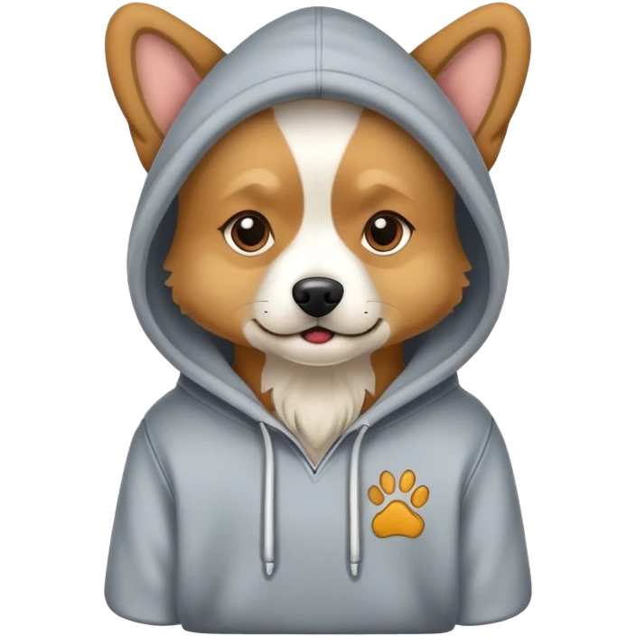 Dog wearing hoodie emoji