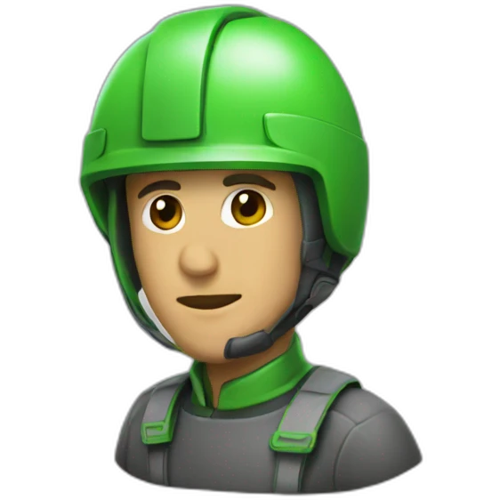 green helmet man emoji