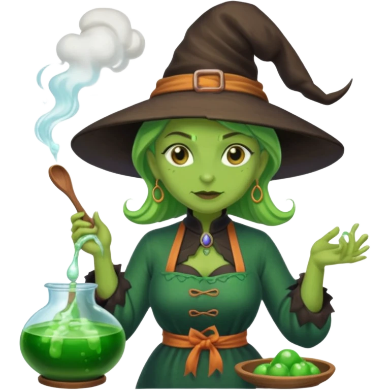 green witch cooking potion emoji