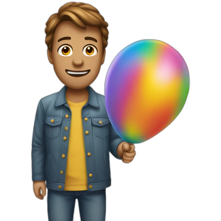 David inflates the balloon emoji