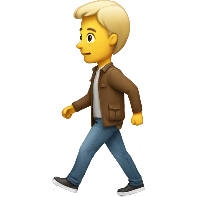 man walking with phon emoji