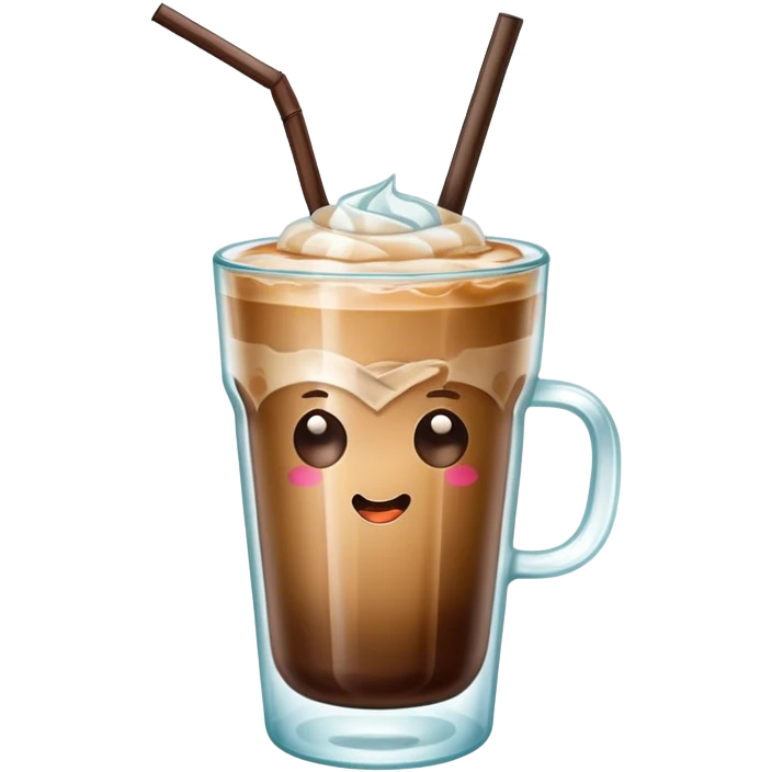 Ice coffee in a bow cup emoji