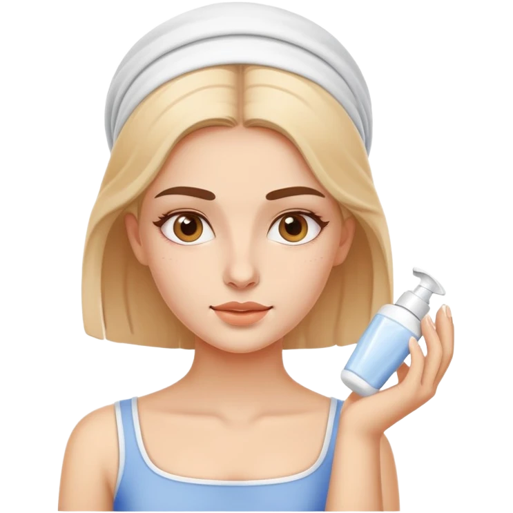 skin care cream application Greek girl emoji