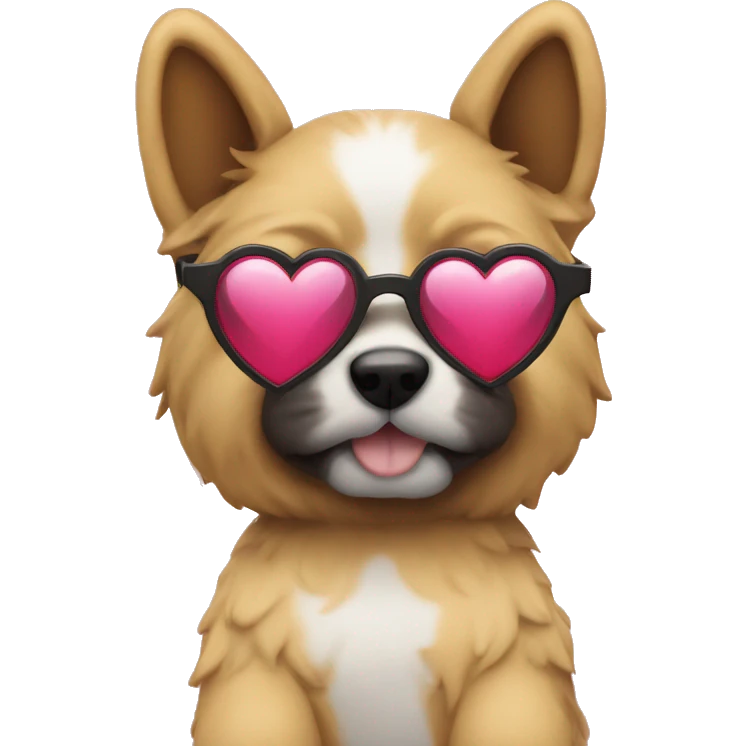 A Puppe with Heart sunglasses emoji