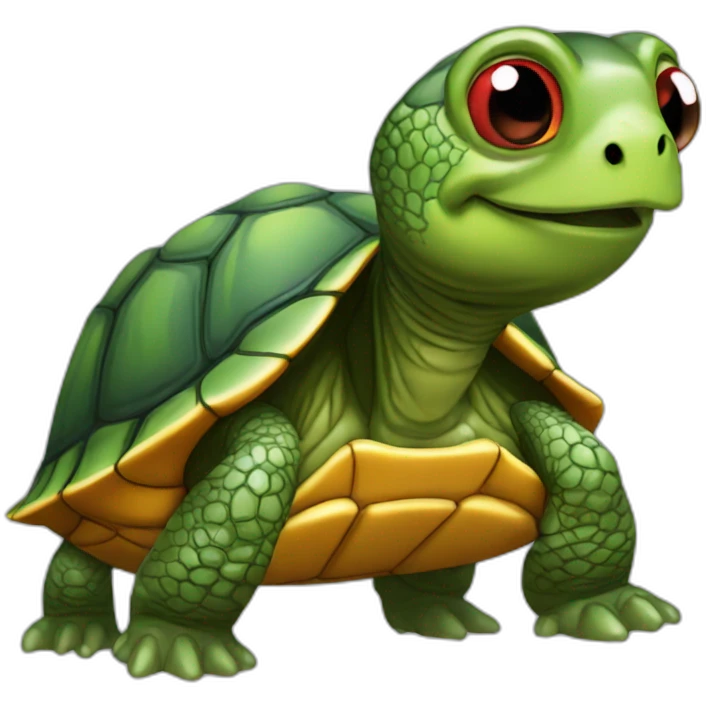 Red eared slider, turtle emoji