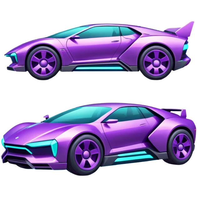 futuristic purple and cyan cyberpunk car emoji