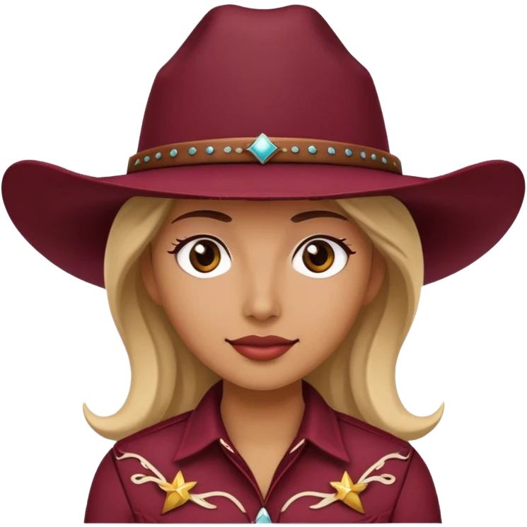 maroon cowgirl hat emoji