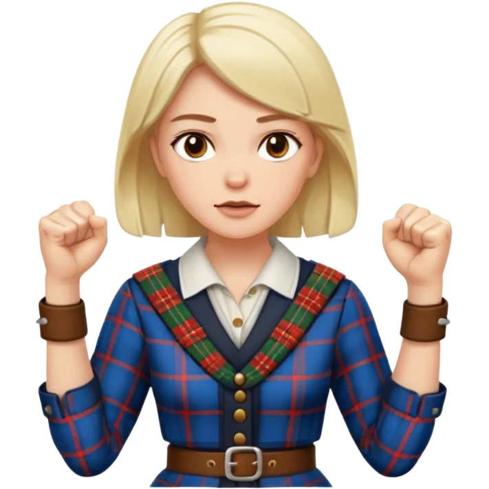 Scottish woman with fists up emoji