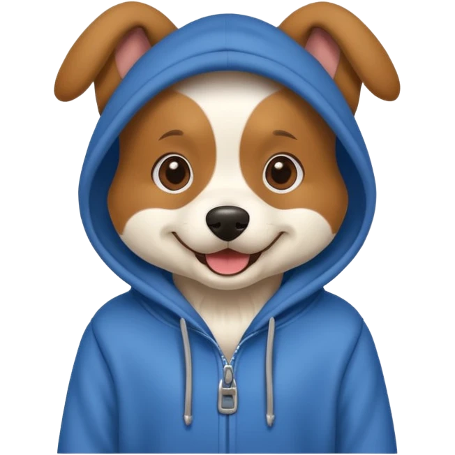 Dog wearing a hoodie emoji