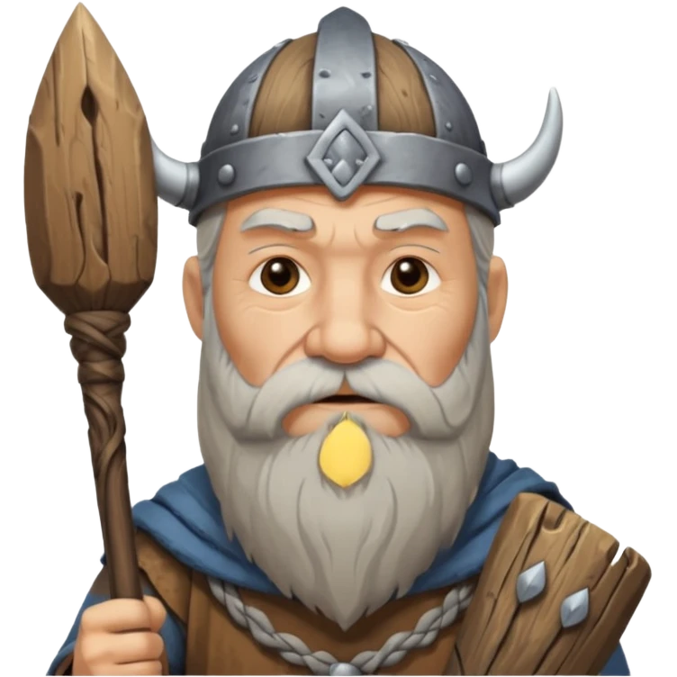 Old viking chief with long beard and staff emoji