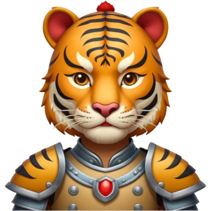 Ancient Chinese tiger warrior with traditional armor emoji