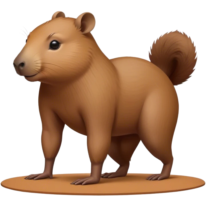 Female capybara doing downward dog yoga pose emoji