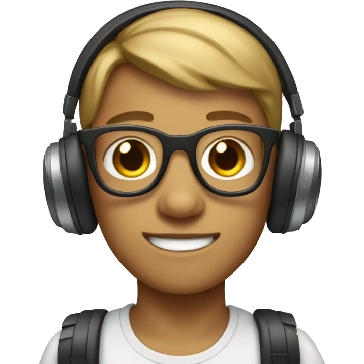 A boy with spects and headphones  emoji