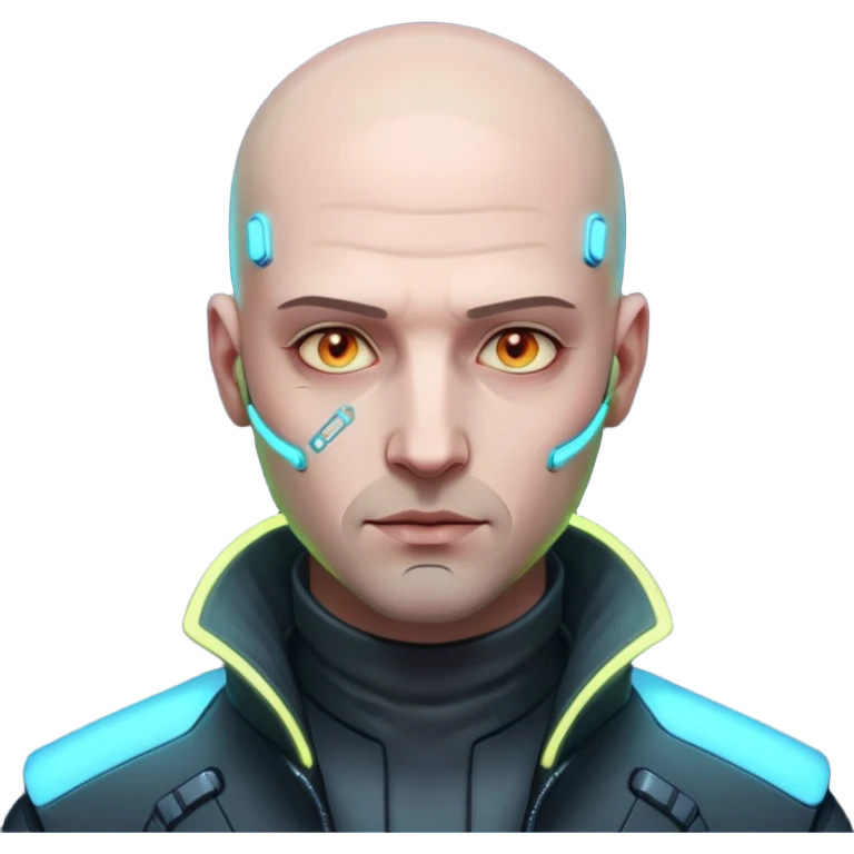 cyberpunk man whihout hair emoji
