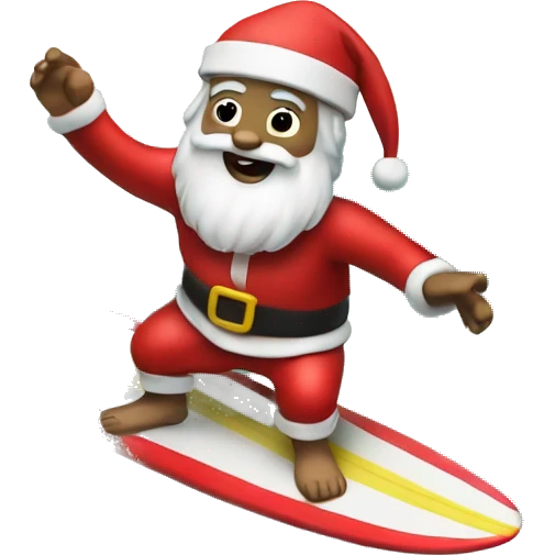 santa claus on a surfboard  emoji