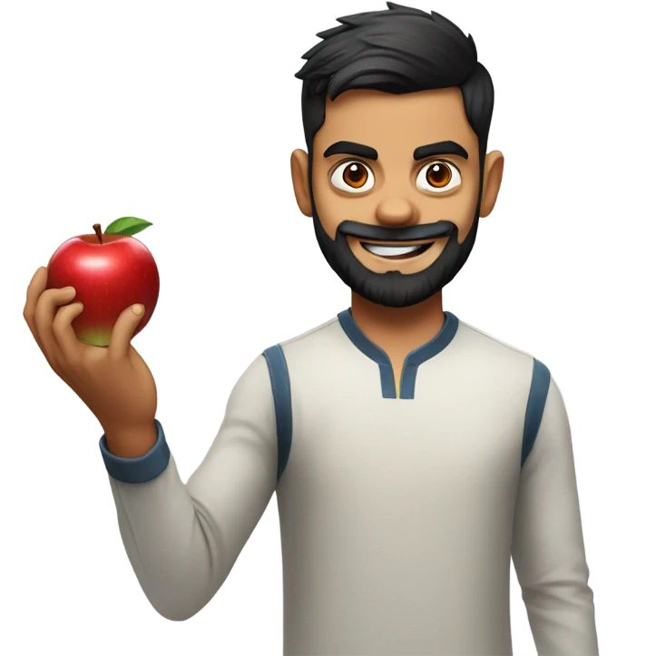 Virat kohli holding Apple emoji