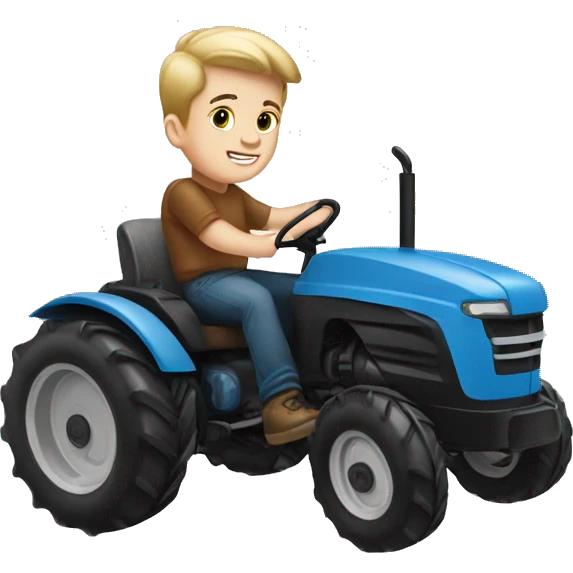 White boy on tractor  emoji