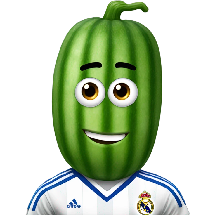 Cucumber with Real Madrid jersey emoji