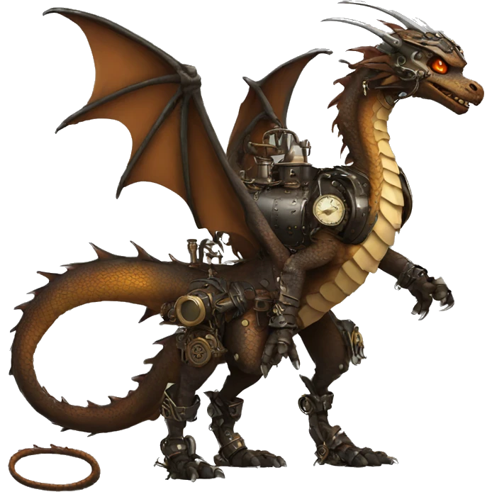 Steampunk Dragon full body emoji