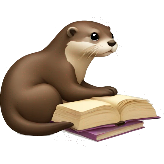 Otter studying emoji