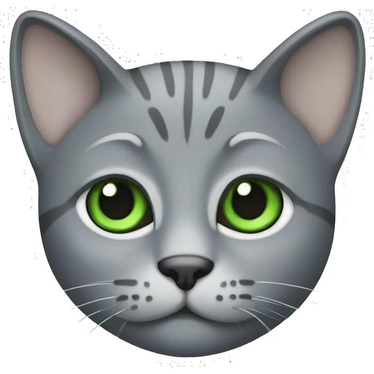 Gray cat with green eyes  emoji