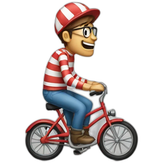 waldo on a bike emoji