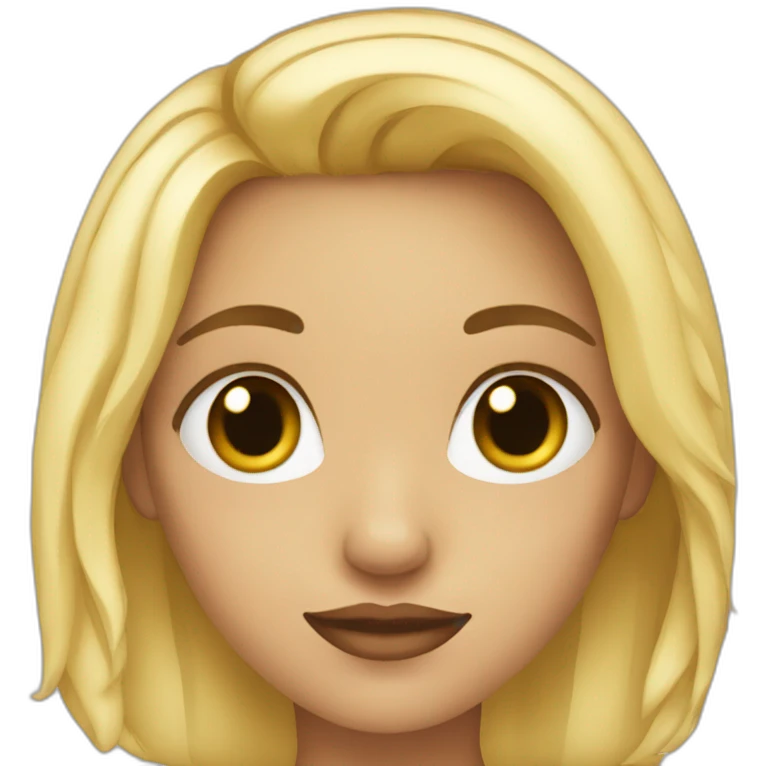 Fille blonde au yeux noire emoji