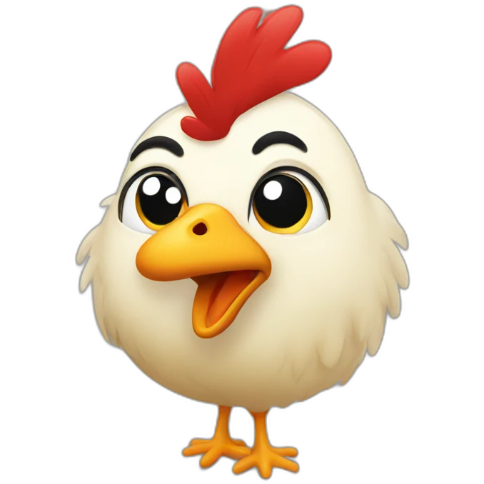 A funky chicken emoji