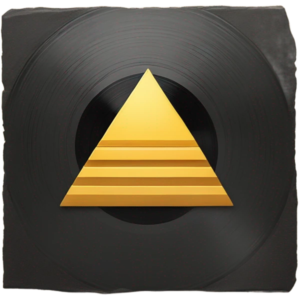 Vinyl record into Egypt pyramid emoji