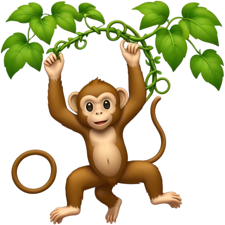 Monkey swinging from a vine emoji