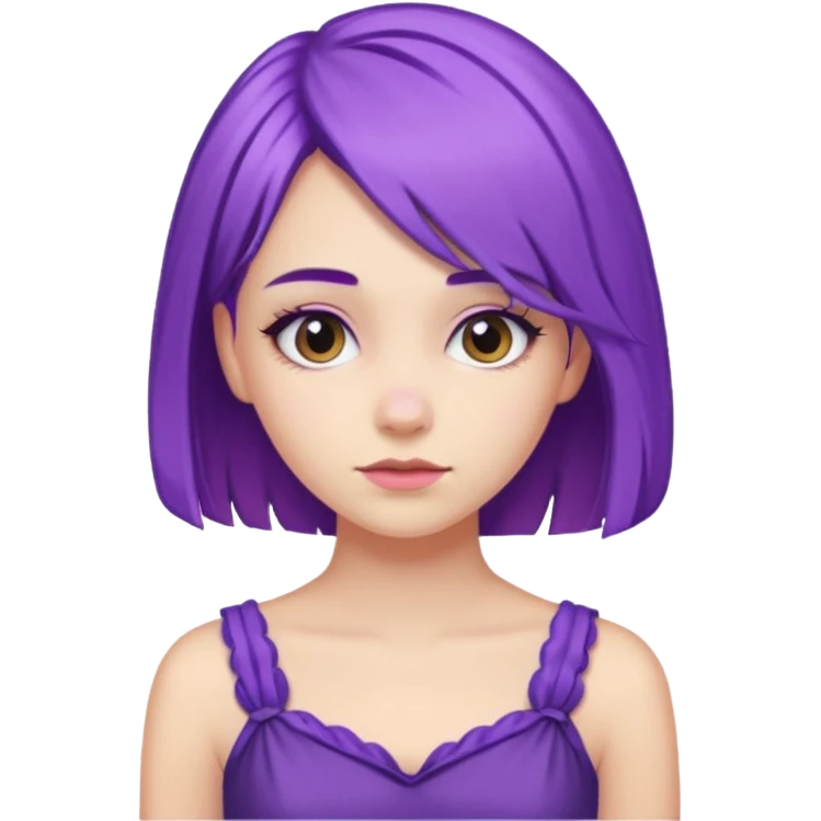 Mor saçlı kız elbise beyaz 

 emoji
