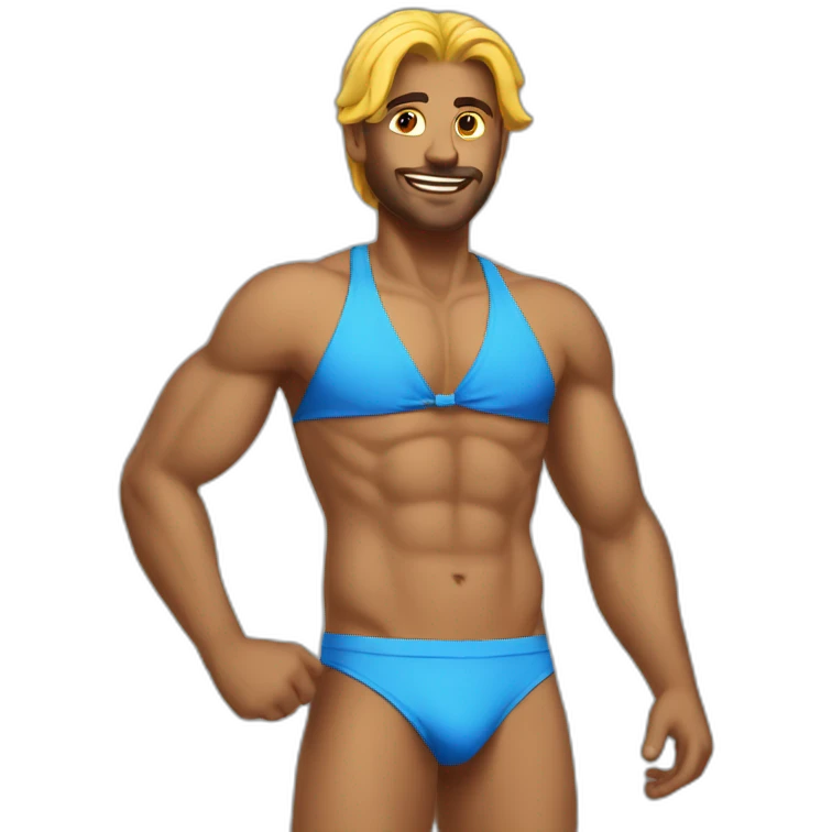 Two piece bikini dude emoji