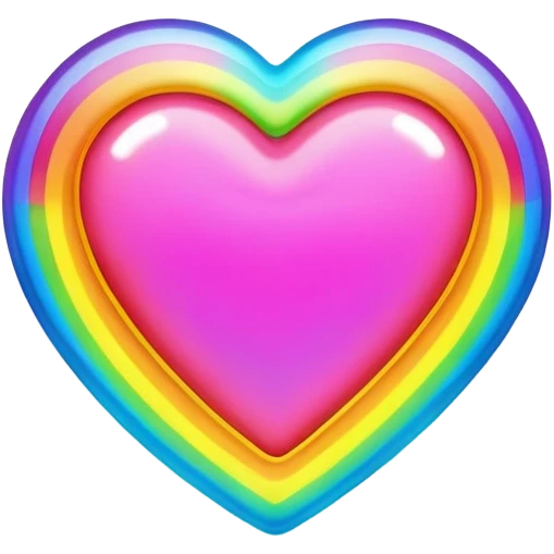 rainbow neon heart  emoji