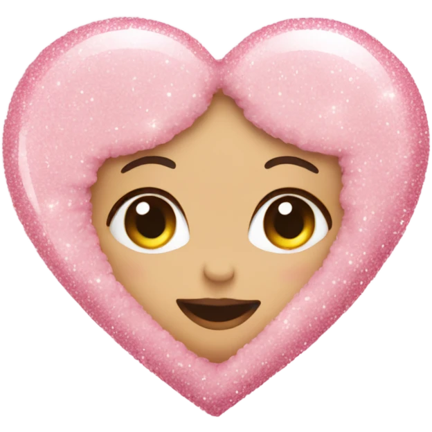Baby pink glitter heart emoji