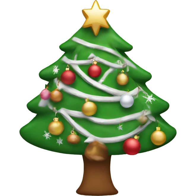 Árbol de navidad con decoraciones blancas emoji