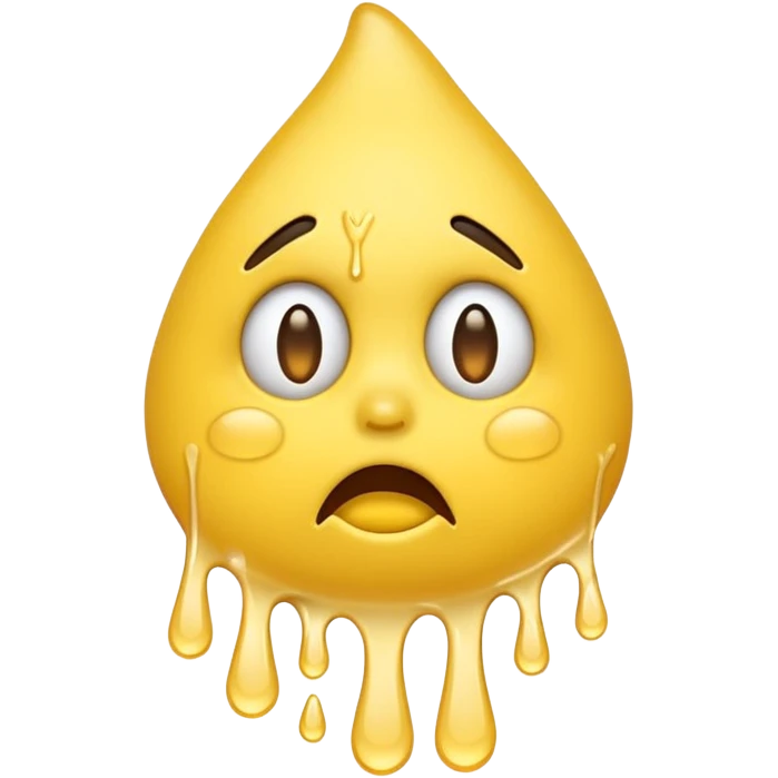 classic yellow shocked face emoji with sweat dripping, expressive and clear emoji