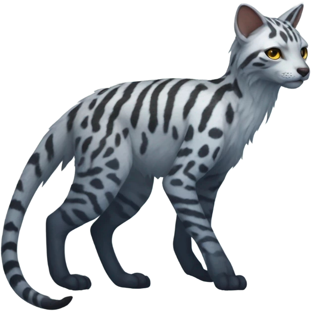 Modern Feral Rare Fantasy Vernid-Trico-species by LiLaiRa, random markings, full body emoji