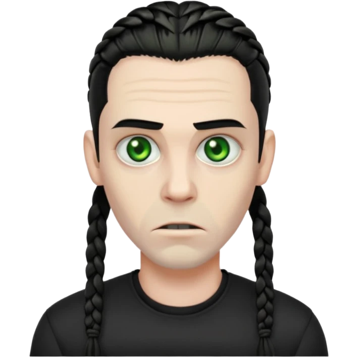 Cornrows black hair color, men zombie and green eye color, with dark zombie clothes emoji