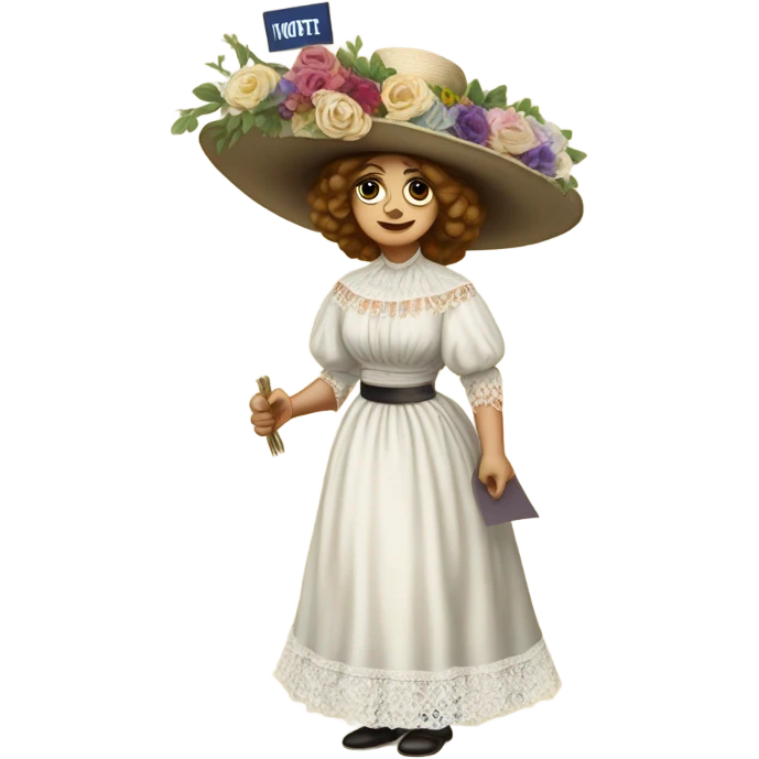 a XIXth century white sufragette emoji