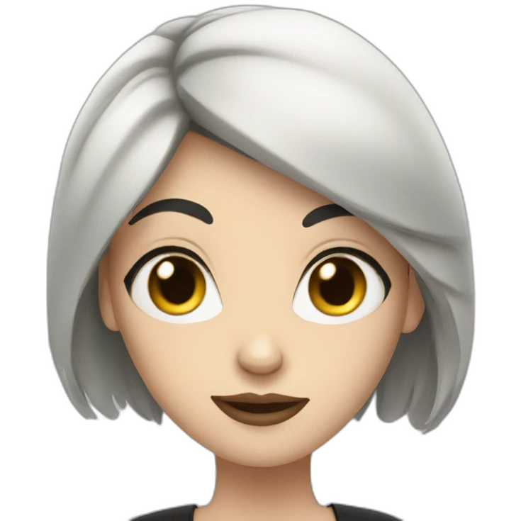 a white women with black hair, comics style emoji