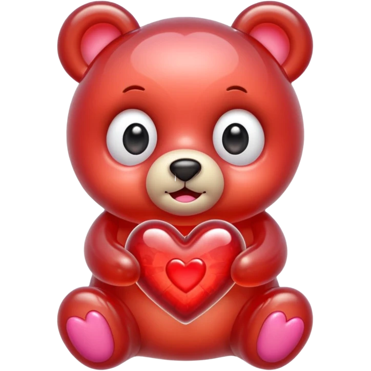 jelly bear with large heart-shaped eyes emoji