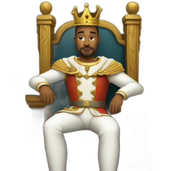 king sitting on a throne emoji