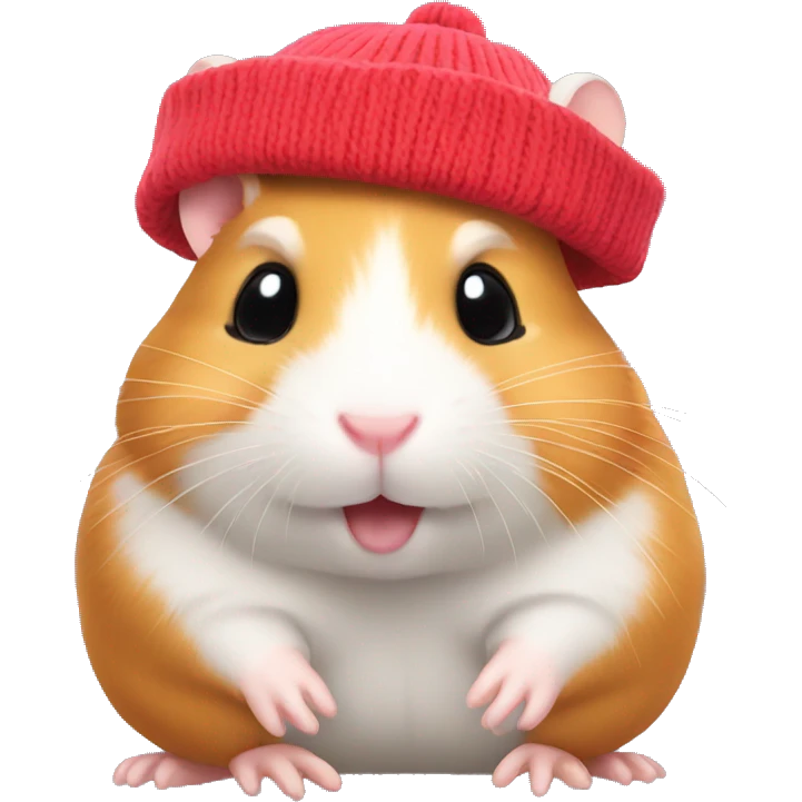 hamster wearing beanie emoji